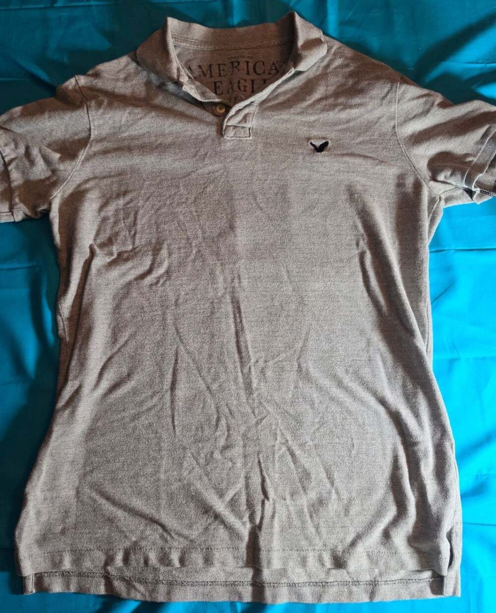 American Eagle Outfitters Men's Athletic Fit Gray Polo Shirt Size LT